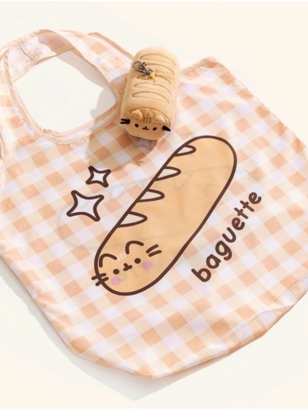 NWT Pusheen Baguette Reusable Bag Keychain Plush